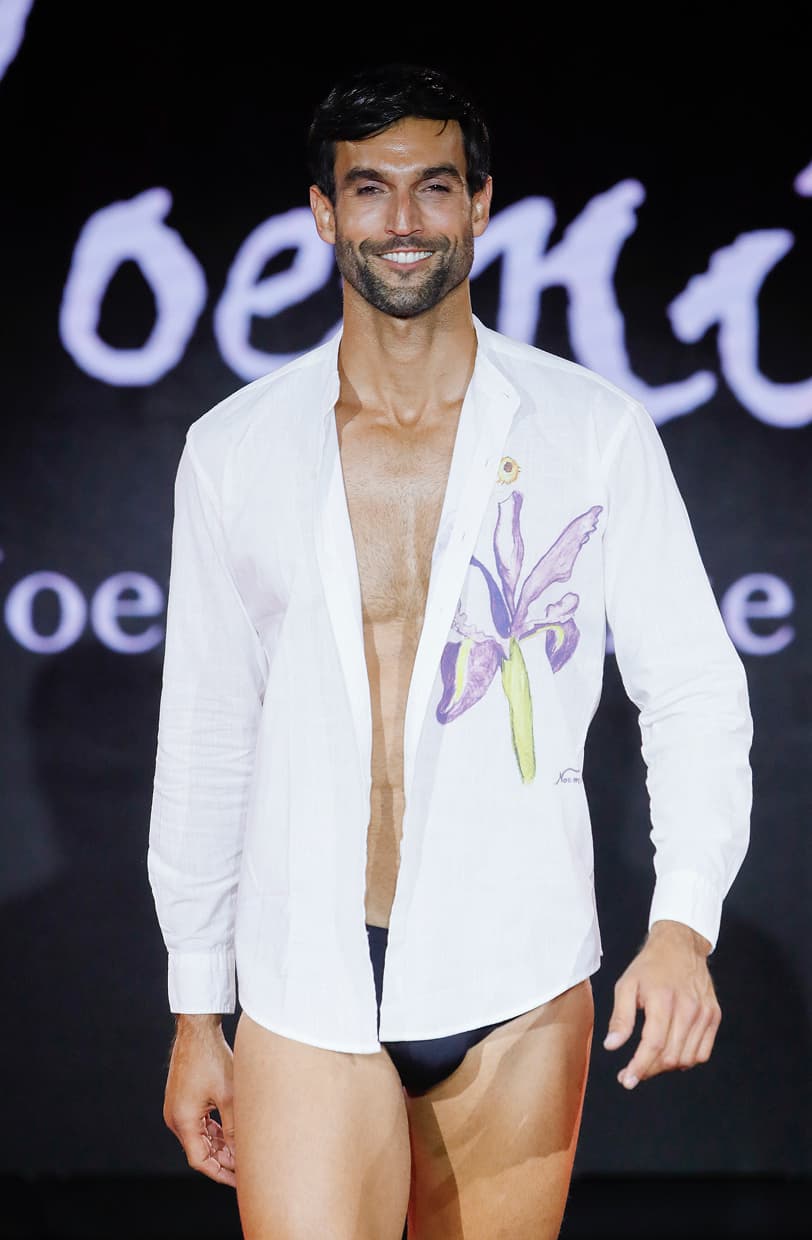 Model wearing a designer outfit at Lanzarote Fashion Week 2025/2026